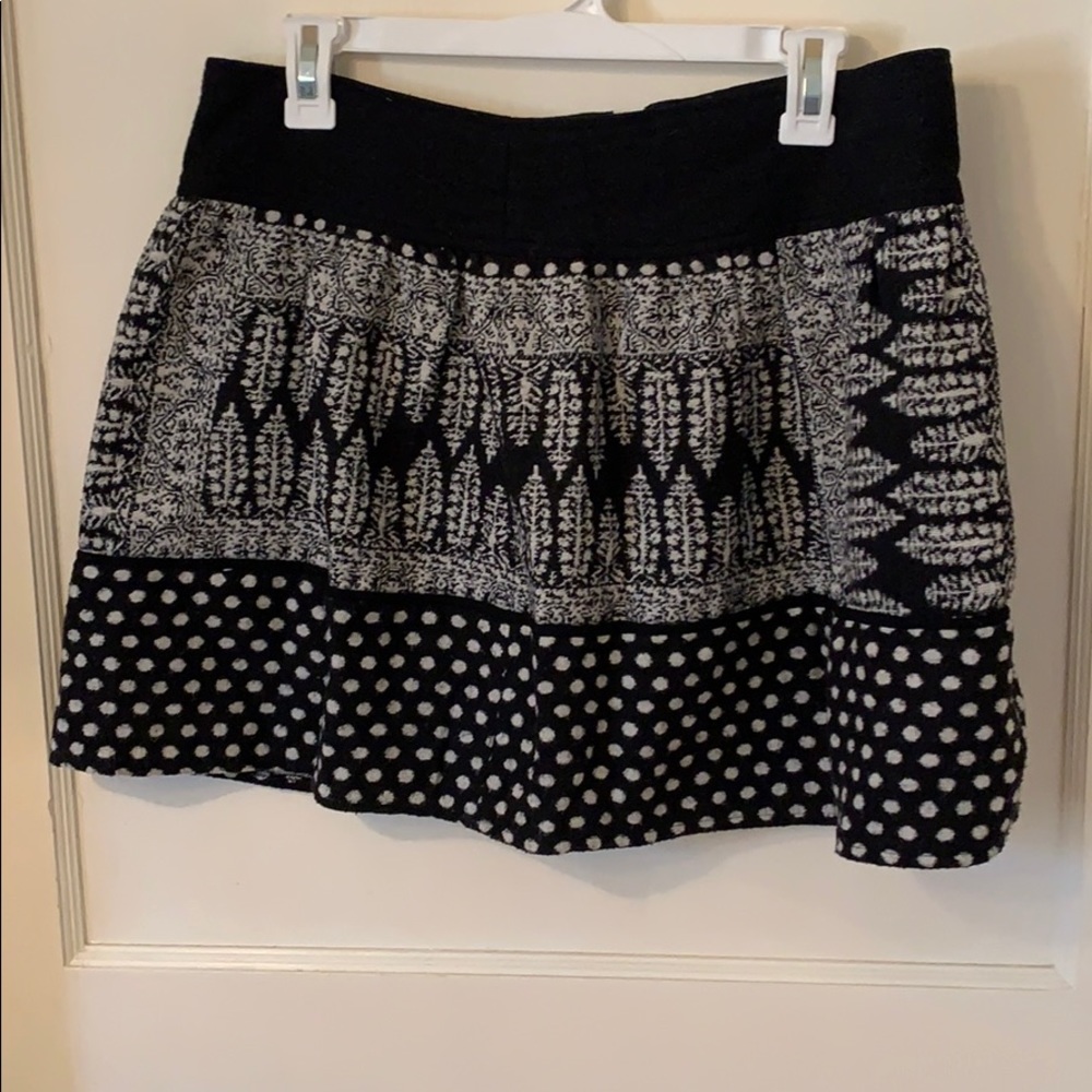 Wool Patterned Mini Skirt
